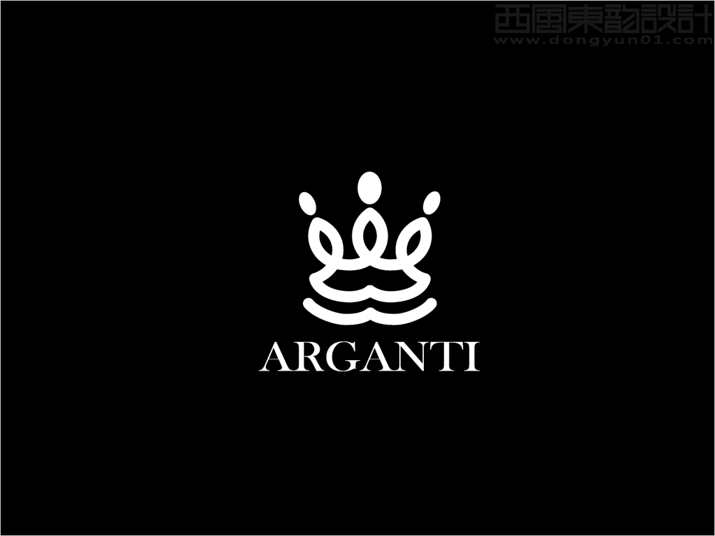 arganti阿甘油logo設計反白效果圖