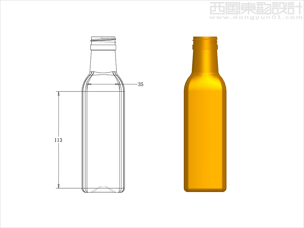 張家口市鹿源營養油脂有限公司200毫升亞麻籽油瓶型設計圖