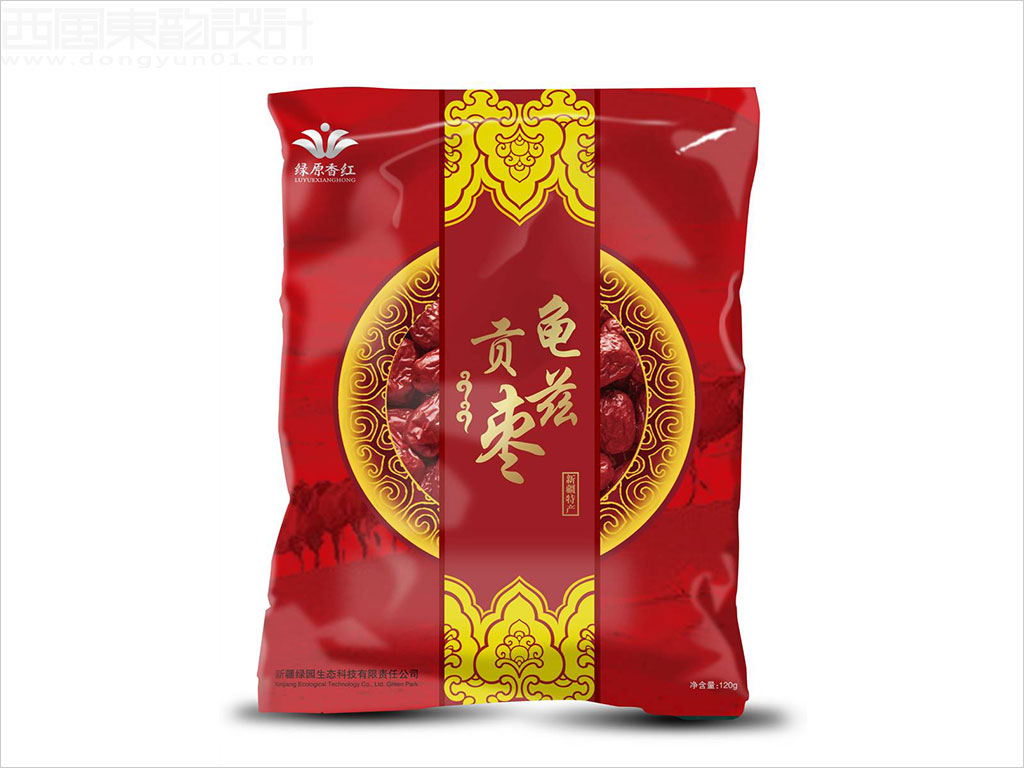 新疆綠園生態(tài)科技有限責(zé)任公司龜茲貢棗塑料袋裝包裝設(shè)計(jì)