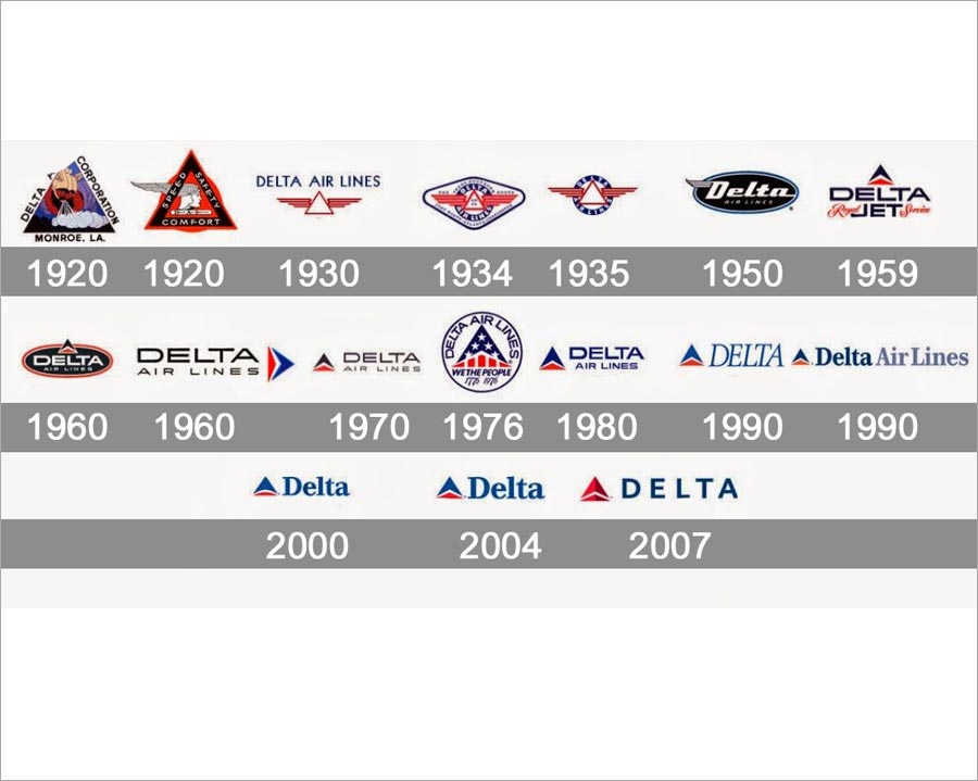 Delta達美航空公司重新優化標志設計