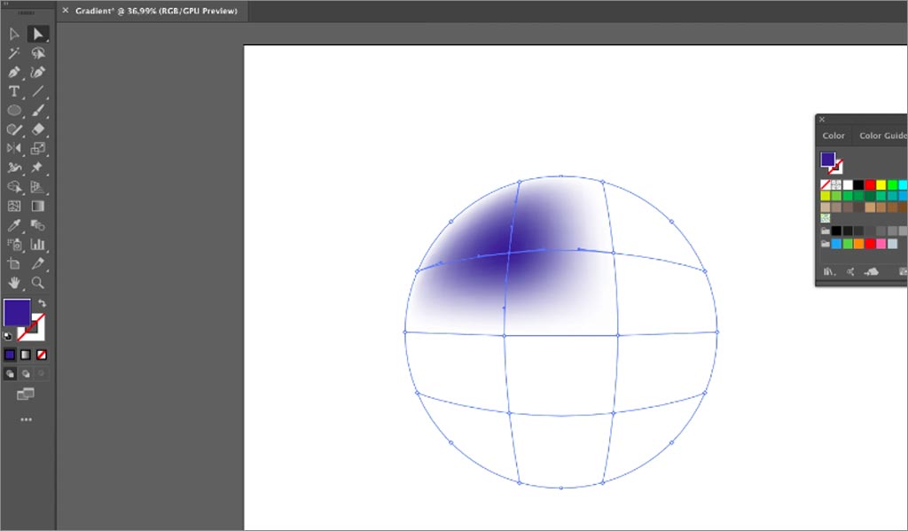 ADOBE ILLUSTRATOR設計軟件中漸變網格工具的使用圖文教程第4步：為對象添加顏色