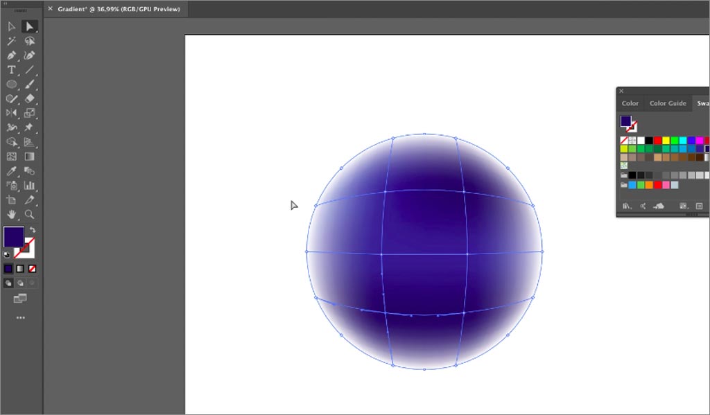 ADOBE ILLUSTRATOR設計軟件中漸變網格工具的使用圖文教程第4步：為對象添加顏色