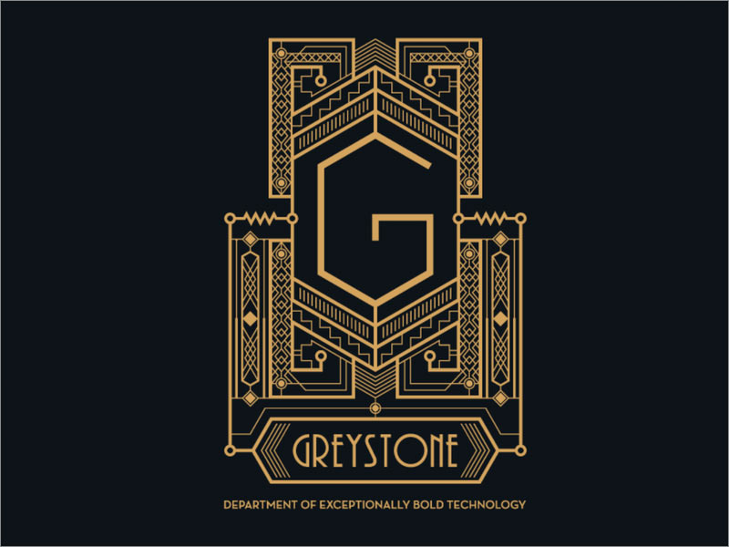 Greystone復古懷舊風格幾何形logo設計