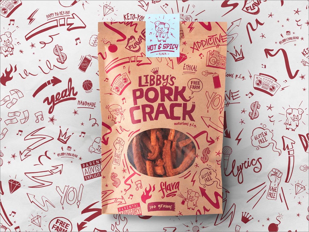 美國Libby's Pork Crack休閑食品包裝袋設計