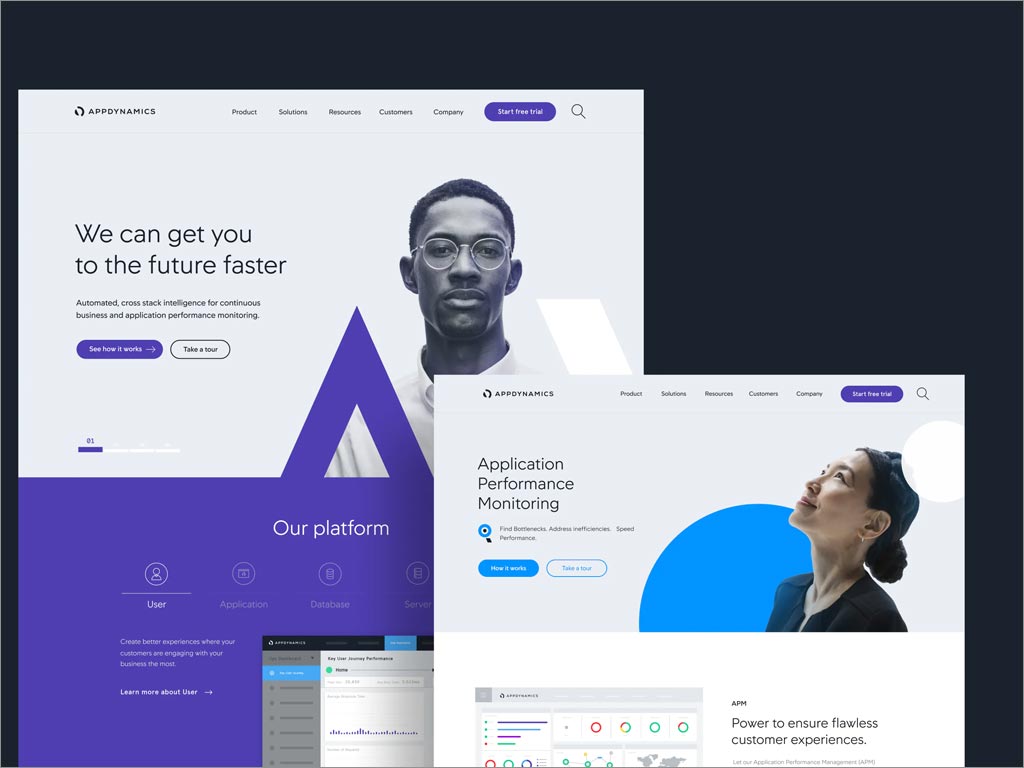 AppDynamics軟件公司品牌形象vi設計之網站頁面設計