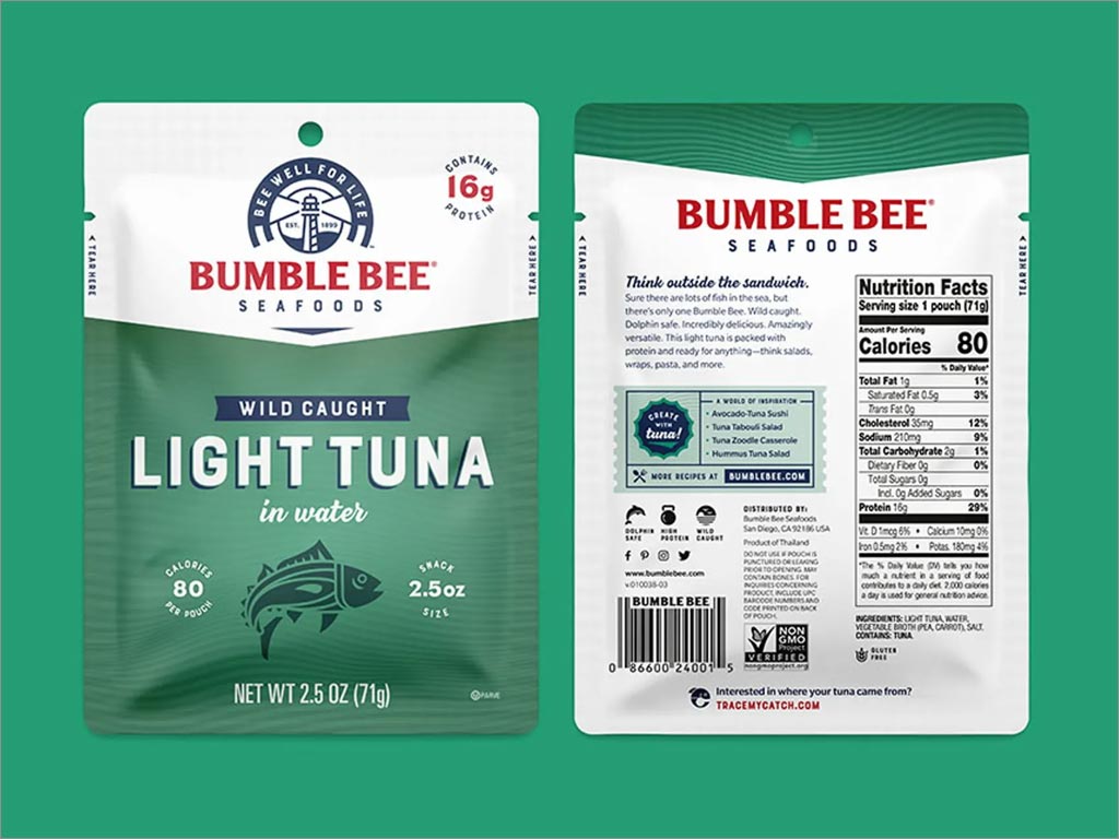 Bumble Bee海鮮產品包裝袋設計