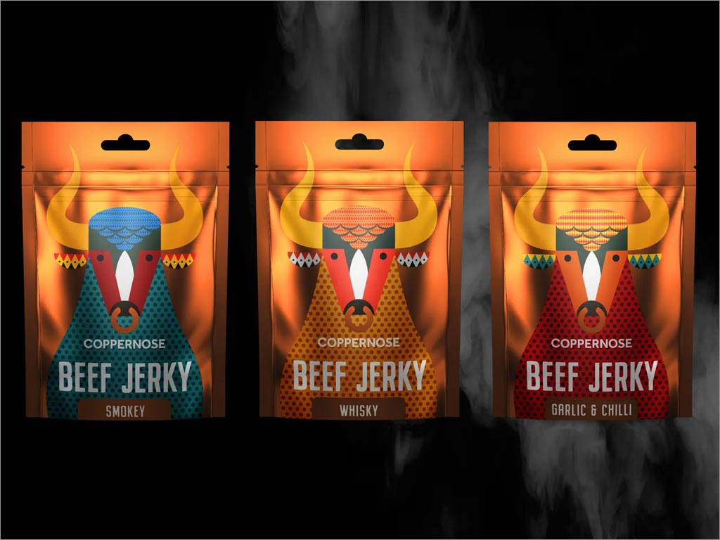 英國Coppernose beef Jerky系列牛肉干休閑食品包裝設計