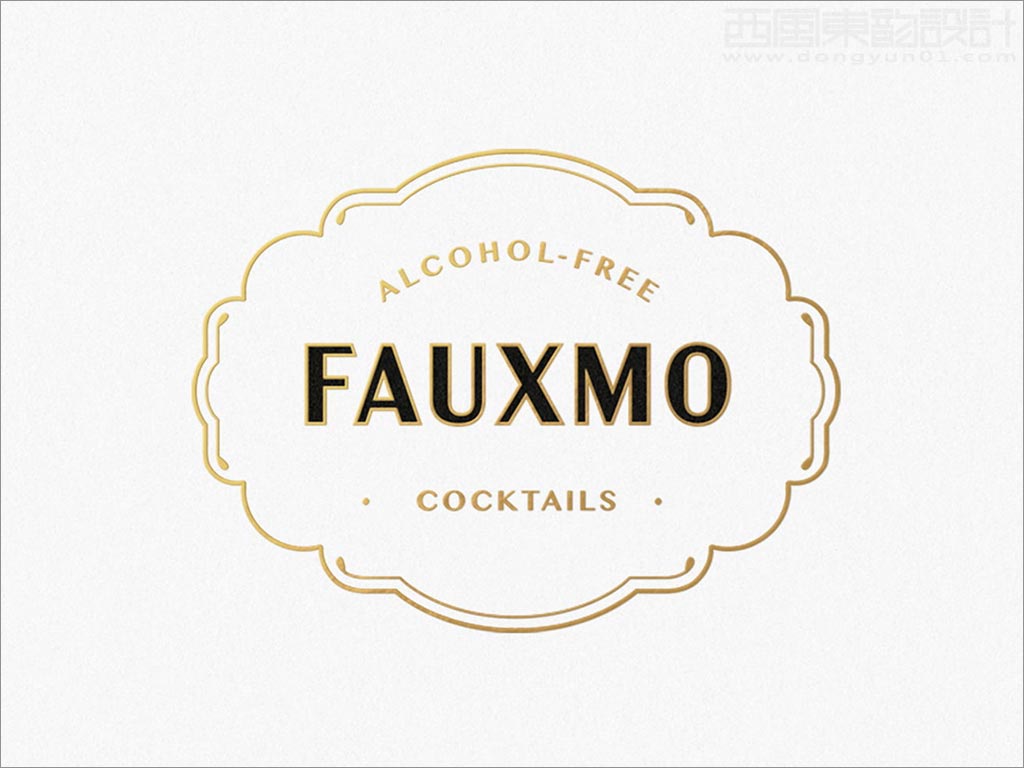 時尚的FAUXMO無酒精雞尾酒logo設計