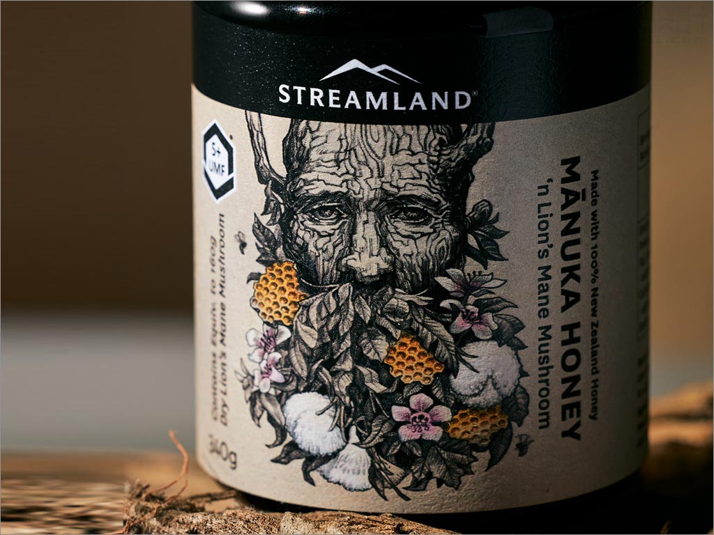 Streamland蜂蜜包裝設計之局部特寫