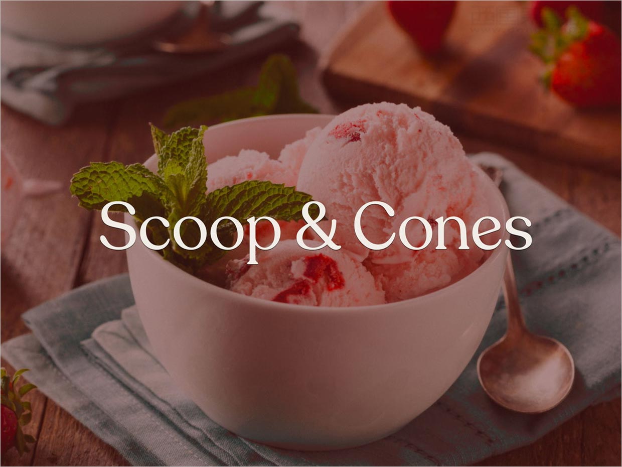 Scoop＆Cones冰淇淋logo字體設計