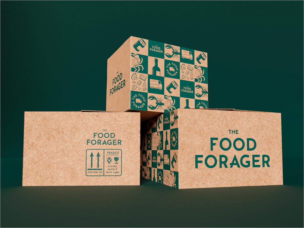 美國Food Forager食品快遞配送服務公司外箱包裝設計