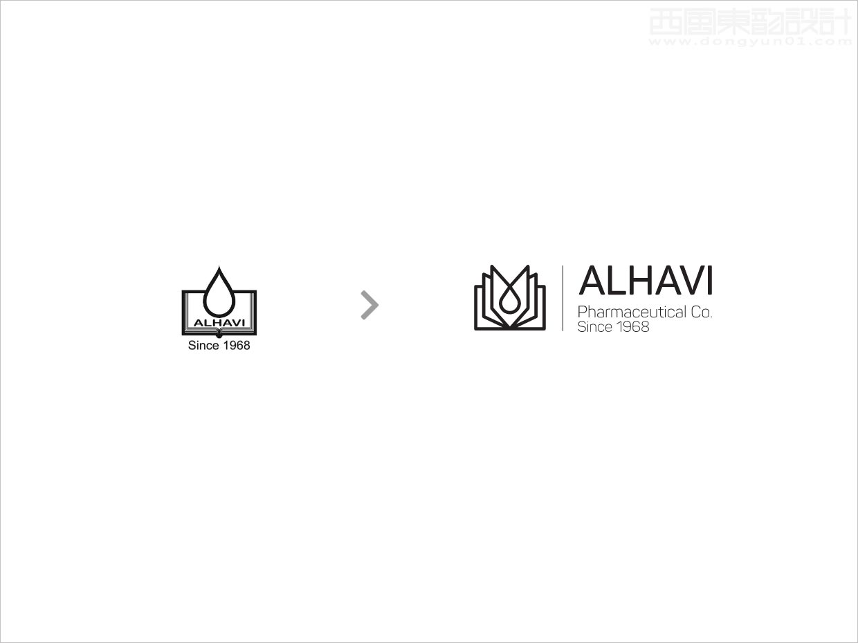 伊朗ALHAVI醫(yī)藥科技公司品牌logo設(shè)計之新舊logo設(shè)計對比