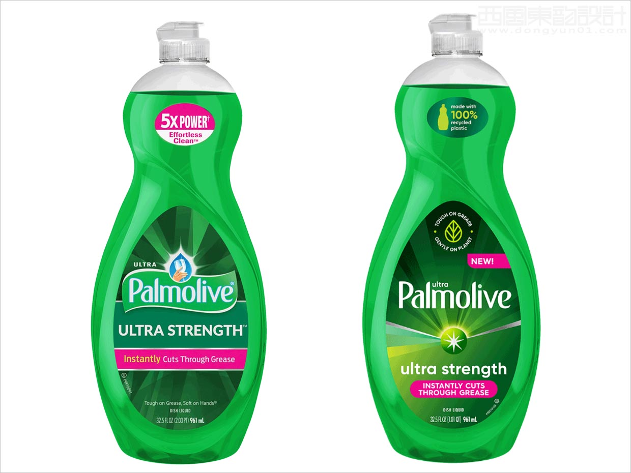 美國Palmolive洗潔精日化用品包裝設計之新舊包裝設計對比