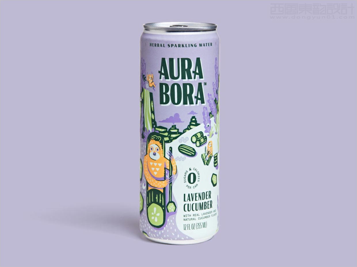 Aura Bora植物起泡水功能飲料包裝設計